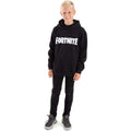 Black-White - Back - Fortnite Childrens-Kids Logo Hoodie