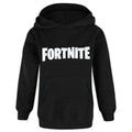 Black-White - Front - Fortnite Childrens-Kids Logo Hoodie