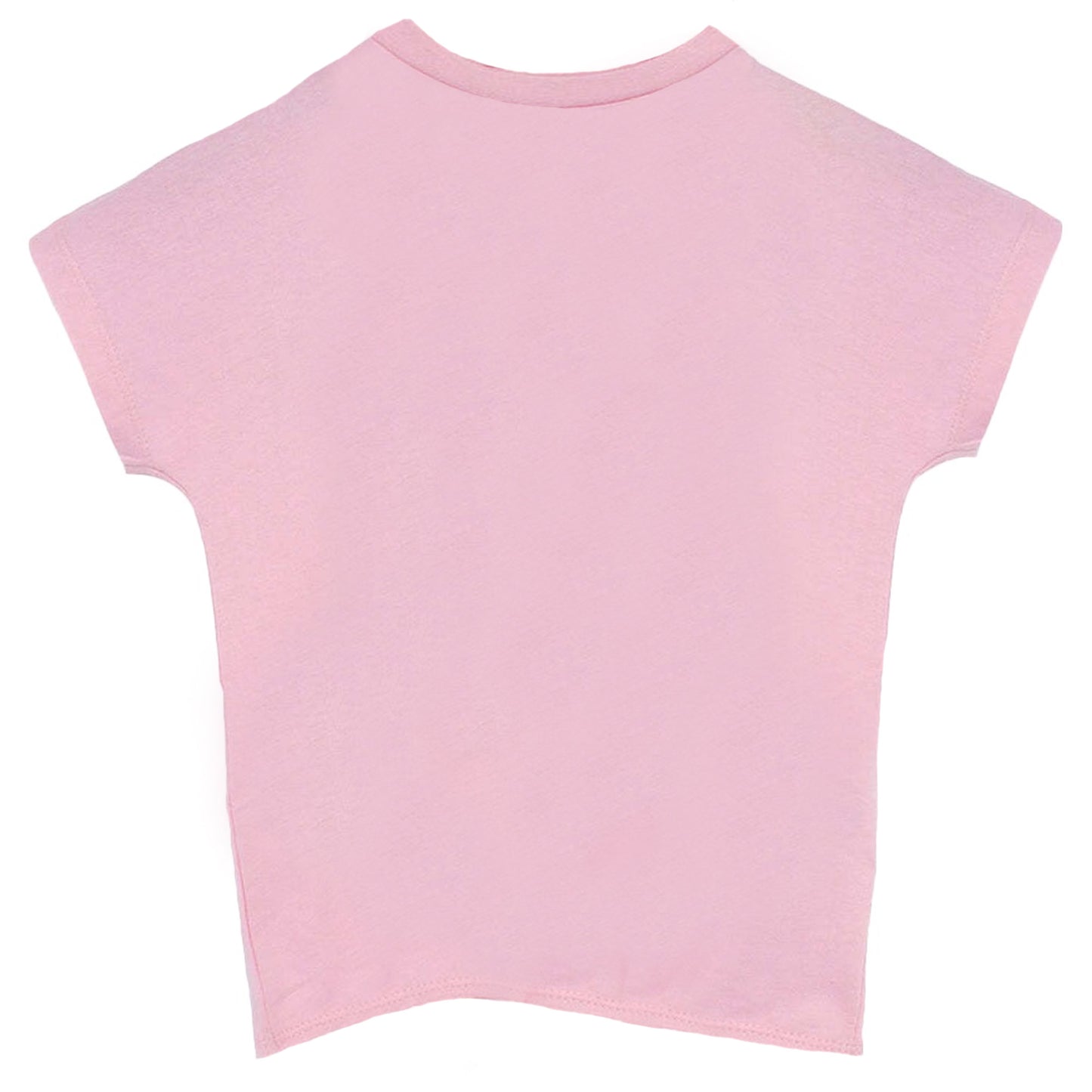Pink-White - Back - Minecraft Girls Cat Twisted Knot Front T-Shirt