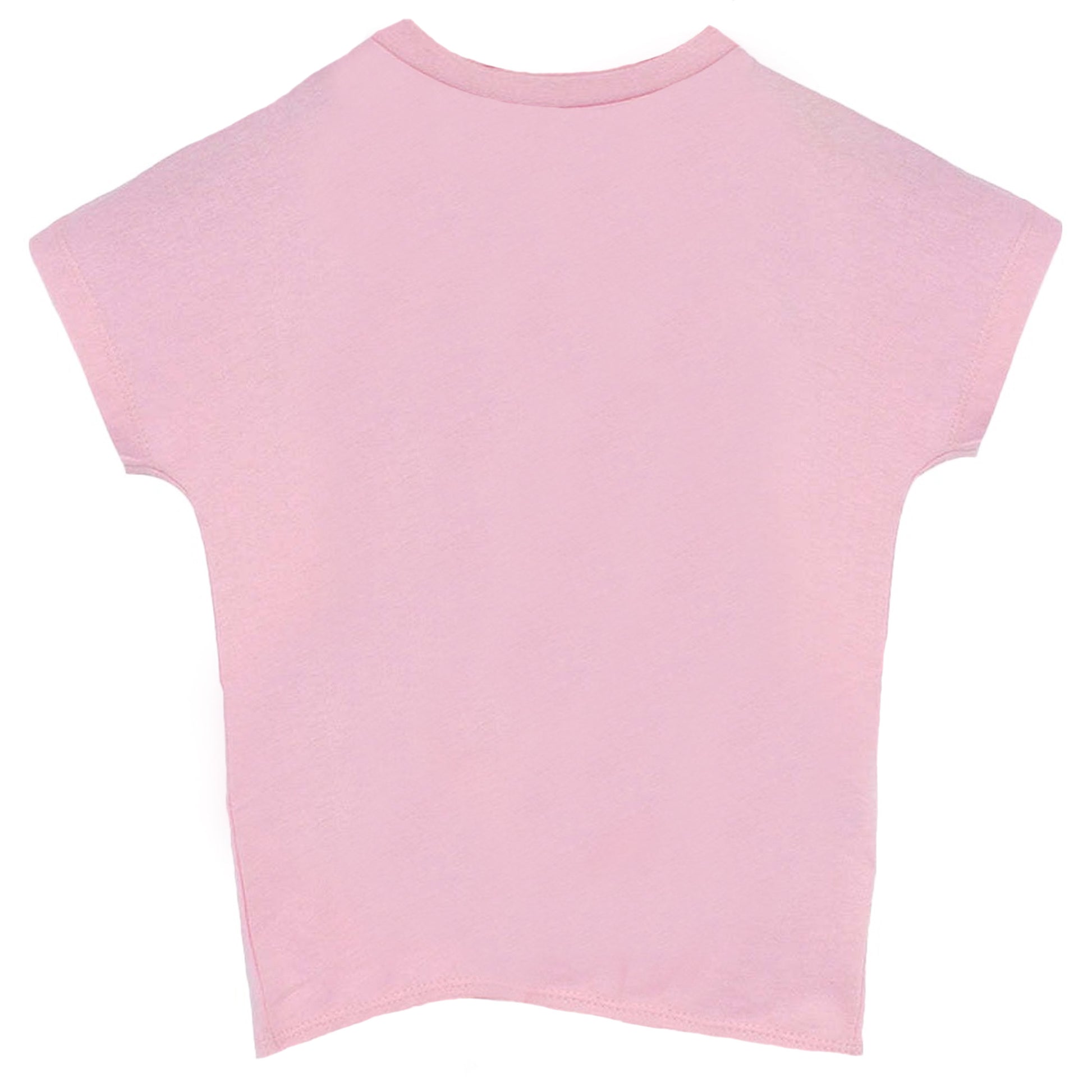 Pink-White - Back - Minecraft Girls Cat Twisted Knot Front T-Shirt