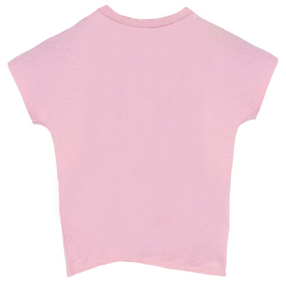Pink-White - Back - Minecraft Girls Cat Twisted Knot Front T-Shirt