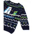 Navy-Green-White - Lifestyle - Minecraft Childrens-Kids Snowy Knitted Christmas Jumper
