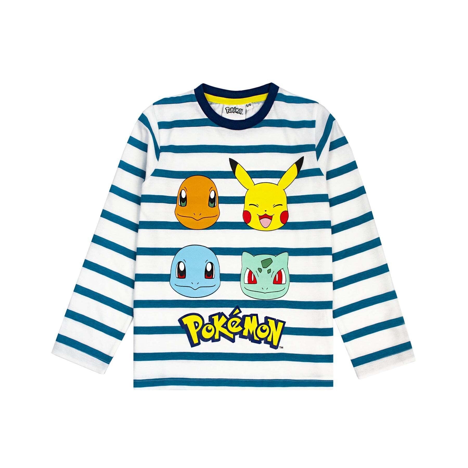 White-Blue-Yellow - Back - Pokemon Boys Characters Pyjama Set