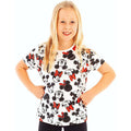 White-Black-Red - Side - Disney Girls Mickey & Minnie Mouse All-Over Print T-Shirt