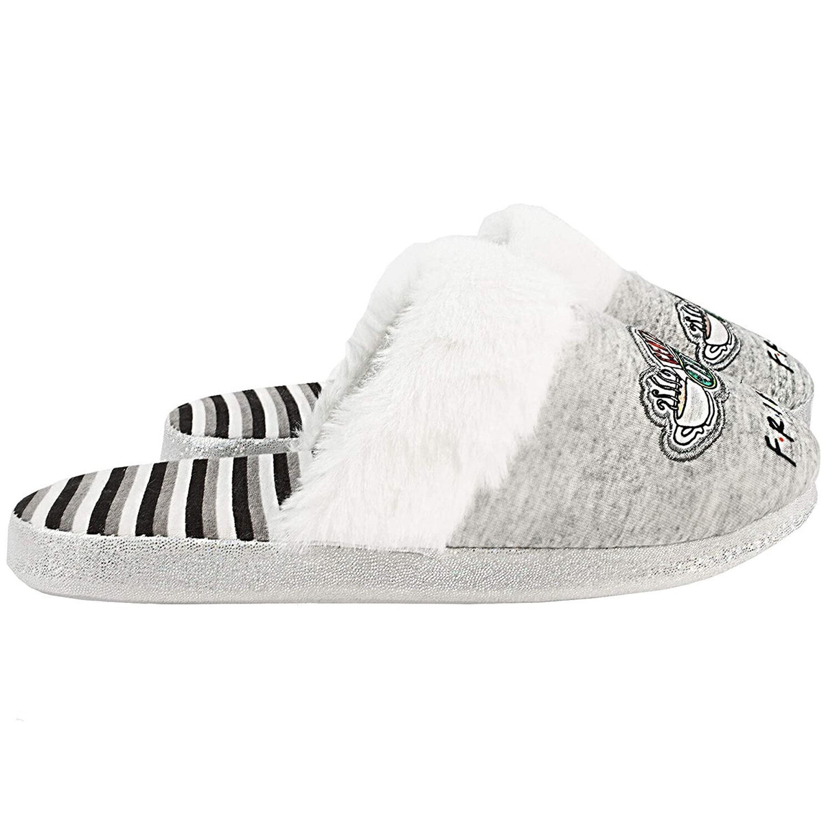 Heather Grey-White-Black - Back - Friends Womens-Ladies Central Perk Slippers