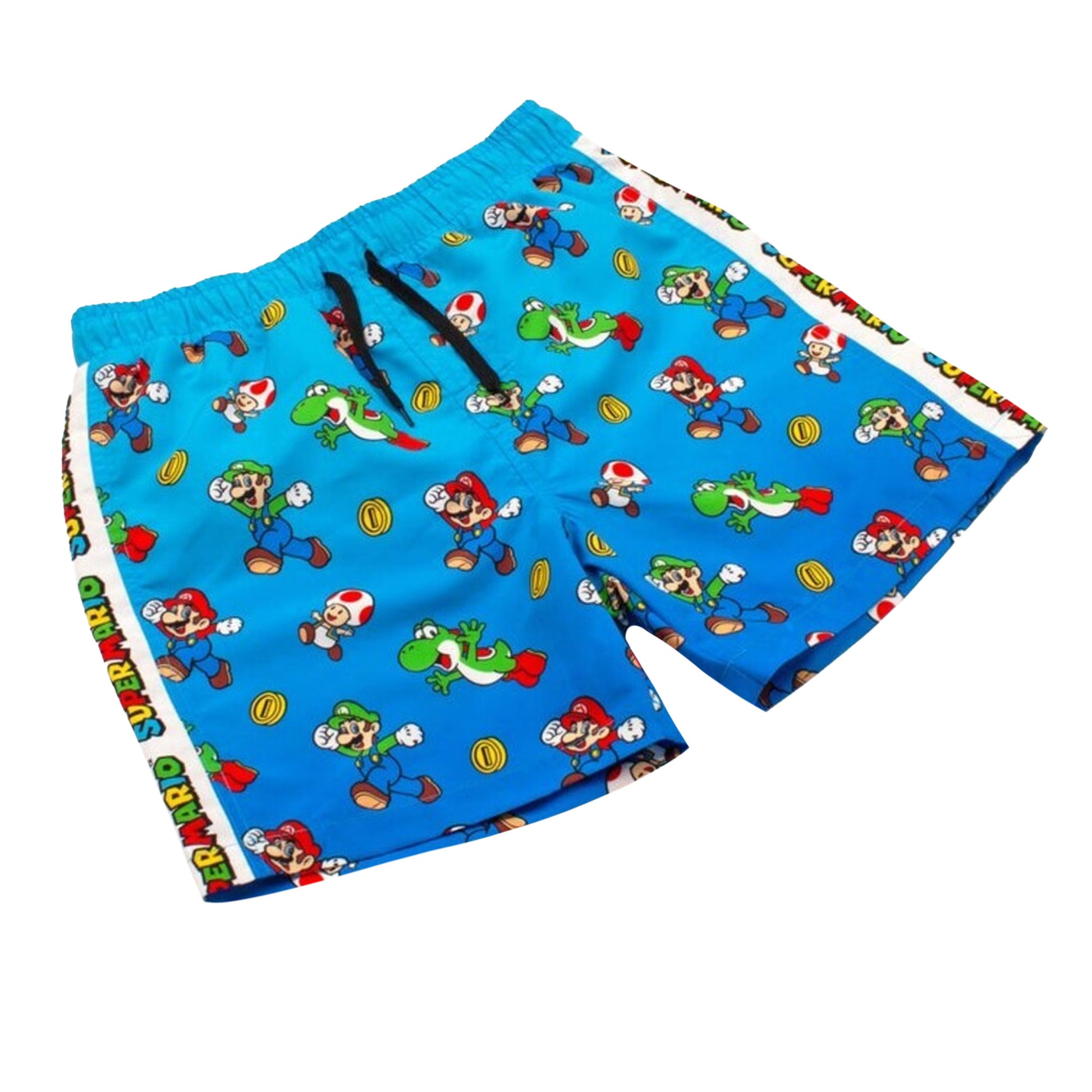 Blue-Green-Red - Side - Super Mario Boys Swim Shorts