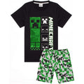 Black-Green-Grey - Lifestyle - Minecraft Boys Short Pyjama Set
