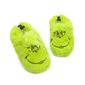 Neon Green-Black - Side - The Grinch Childrens-Kids Soft Slippers