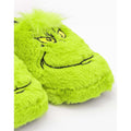 Neon Green-Black - Close up - The Grinch Childrens-Kids Soft Slippers