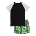 Black-Green-Grey - Back - Jurassic World Boys Camo Short Pyjama Set
