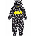 Black-Grey-Yellow - Front - Batman Boys Fluffy All-In-One Nightwear