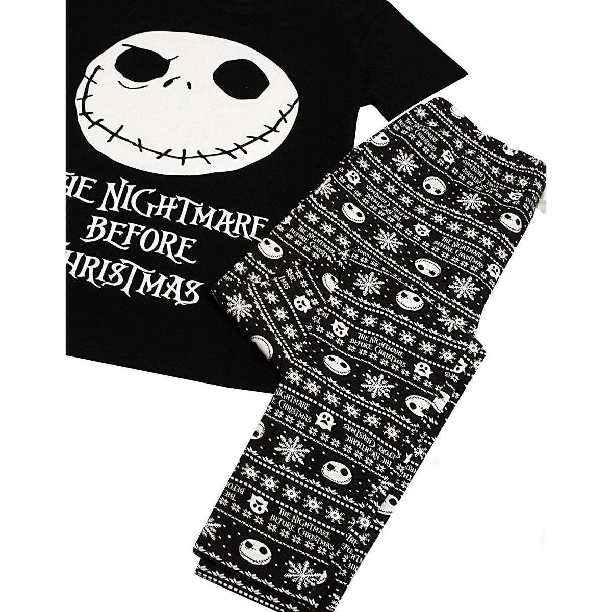 Black-White - Lifestyle - Nightmare Before Christmas Womens-Ladies Jack Skellington Pyjama Set