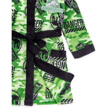 Green-Black - Side - Jurassic World Boys Camo Robe