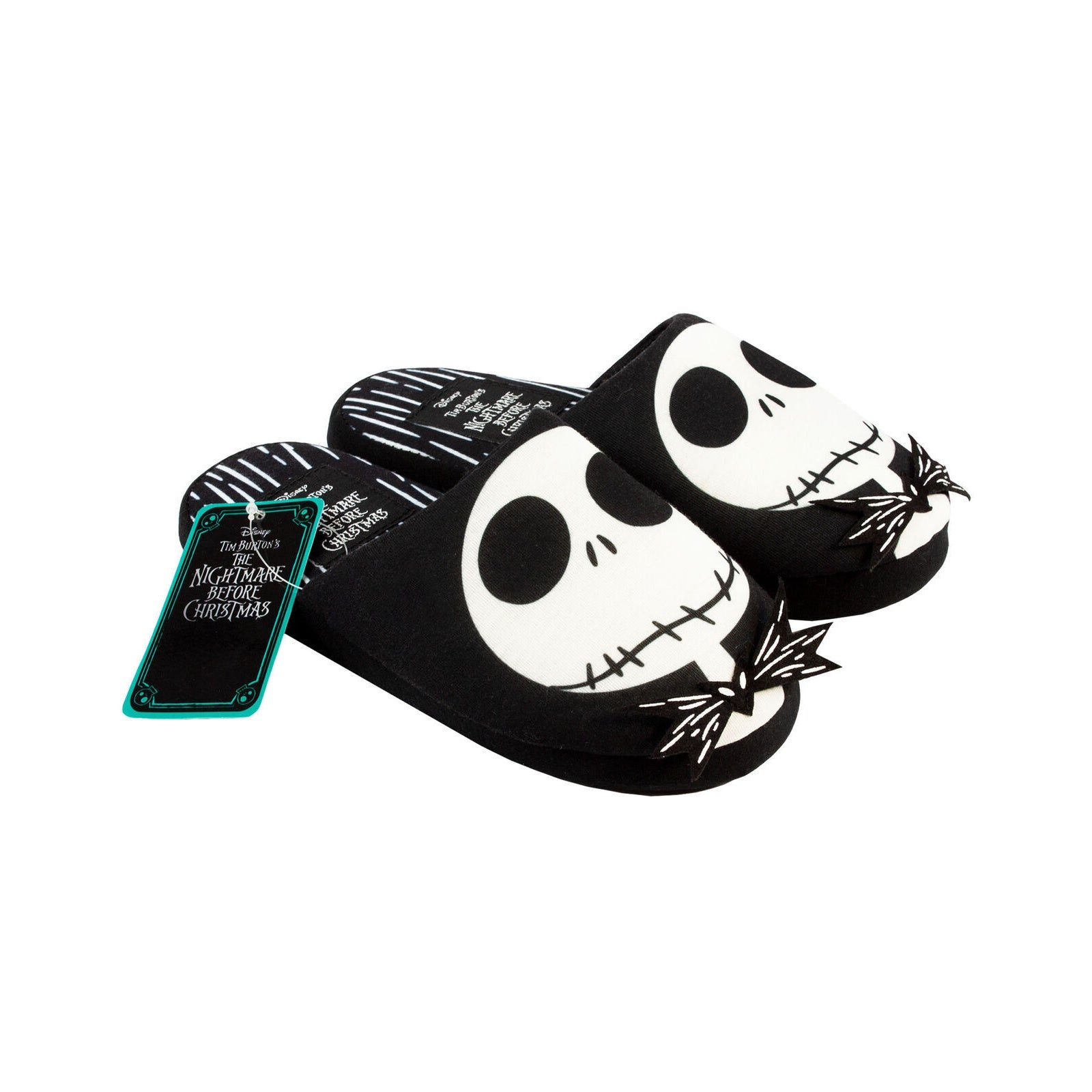 Black-White - Lifestyle - Nightmare Before Christmas Womens-Ladies Jack Skellington Slippers