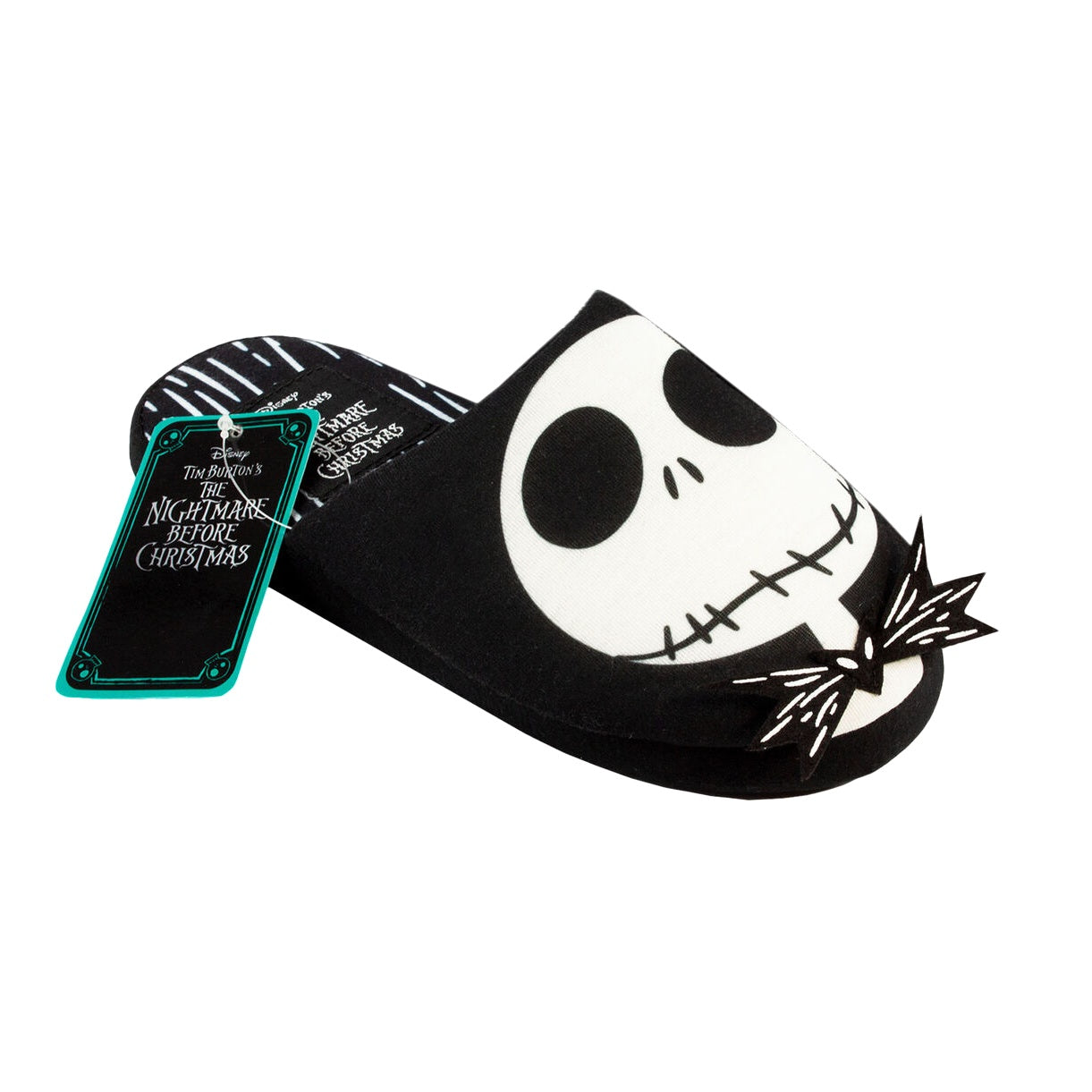 Black-White - Front - Nightmare Before Christmas Womens-Ladies Jack Skellington Slippers