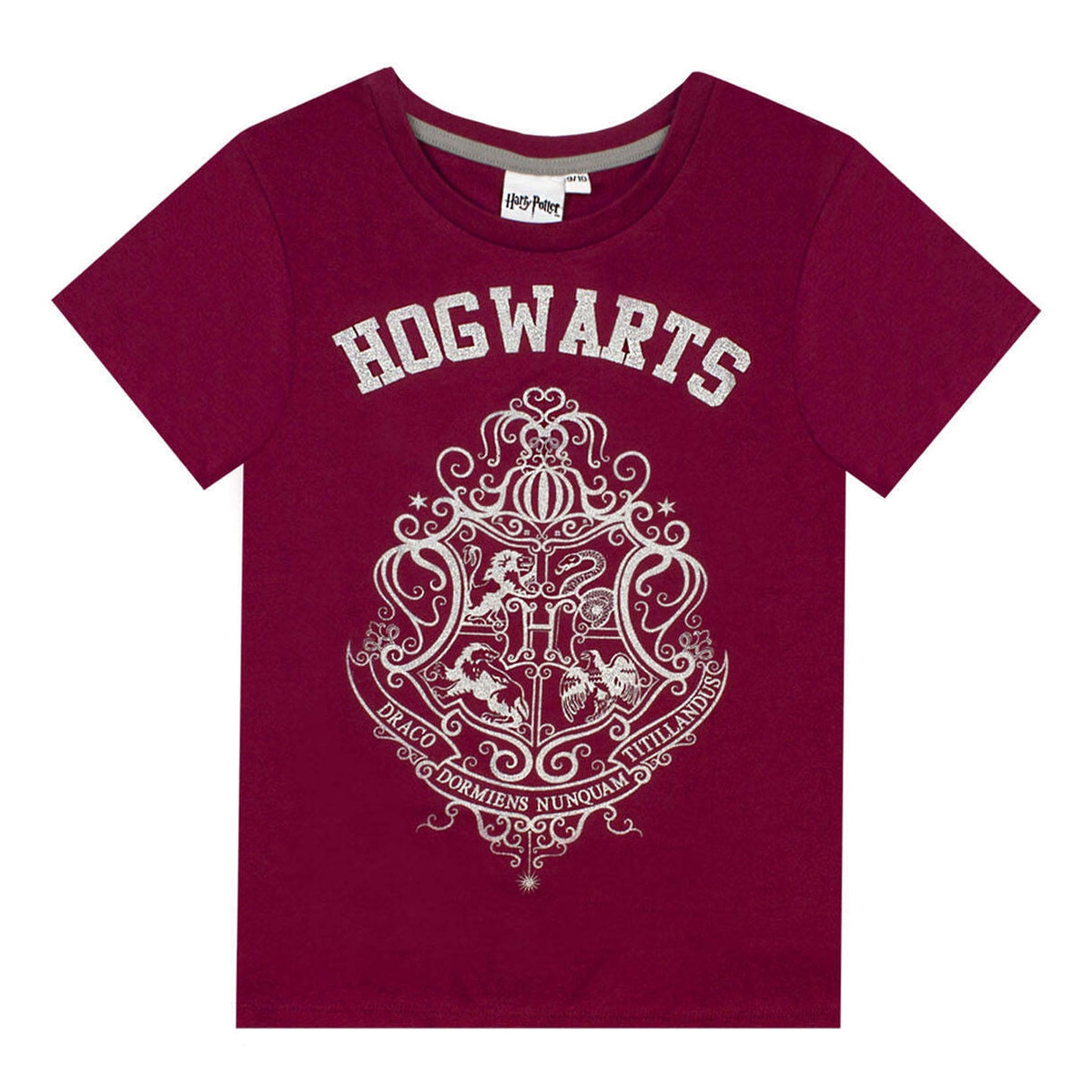 Maroon-Grey - Side - Harry Potter Girls Hogwarts Crest Pyjama Set
