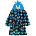 Black-Blue - Front - Sonic The Hedgehog Childrens-Kids Dressing Gown