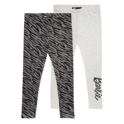 Grey-Black-Dark Grey - Pack Shot - Barbie Girls Leggings (Pack of 2)