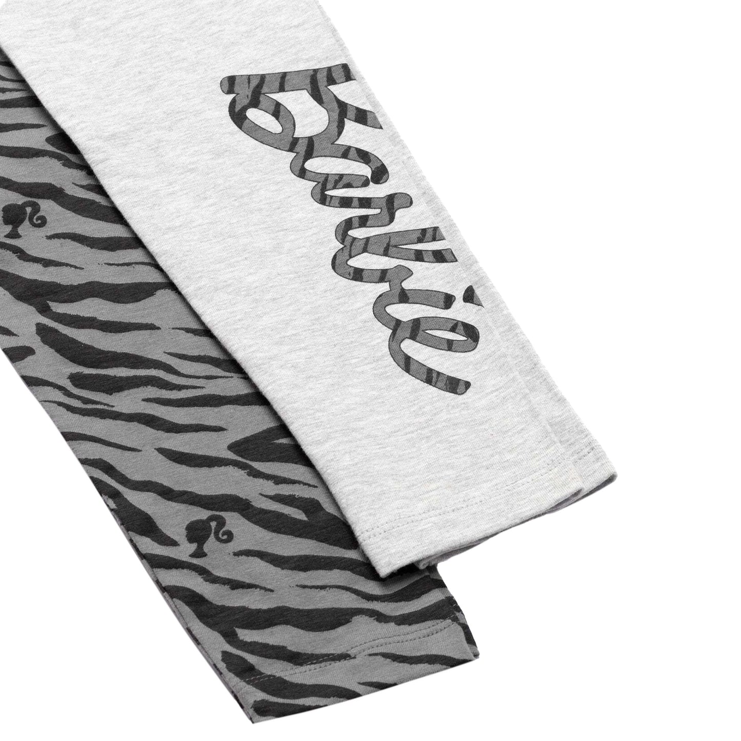 Grey-Black-Dark Grey - Close up - Barbie Girls Leggings (Pack of 2)