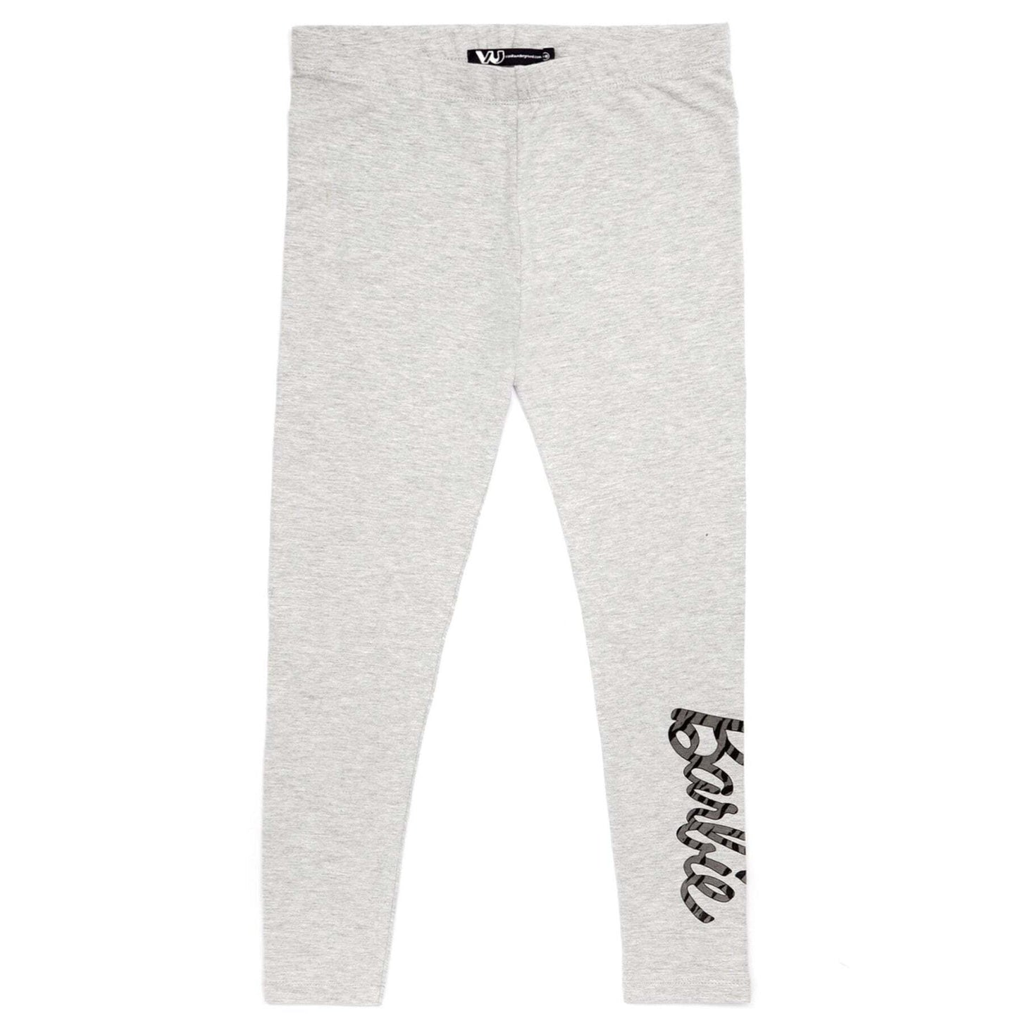 Grey-Black-Dark Grey - Front - Barbie Girls Leggings (Pack of 2)