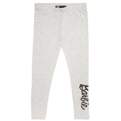 Grey-Black-Dark Grey - Front - Barbie Girls Leggings (Pack of 2)