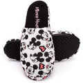 White-Black-Pink - Lifestyle - Mickey Mouse Womens-Ladies All Over Logo Slippers