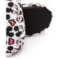 White-Black-Pink - Close up - Mickey Mouse Womens-Ladies All Over Logo Slippers