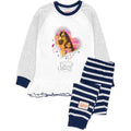 White-Heather Grey-Navy - Front - Spirit Girls Untamed Riding Free Long-Sleeved Pyjama Set