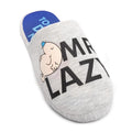 Grey-Black-Blue - Front - Mr Men Mens Mr Lazy Slippers