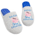 Grey-Blue-Pink - Close up - Peppa Pig Mens Daddy Slippers