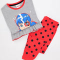 Heather Grey-Red-Black - Side - Miraculous Girls I Am My Own Hero! Pyjama Set