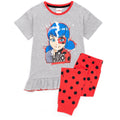 Heather Grey-Red-Black - Front - Miraculous Girls I Am My Own Hero! Pyjama Set