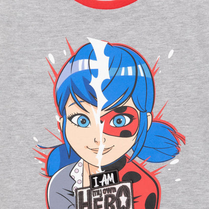 Grey-Red-Black - Lifestyle - Miraculous Girls I Am My Own Hero! Short Pyjama Set (Pack of 3)