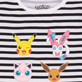 Black-White - Side - Pokemon Girls Striped T-Shirt