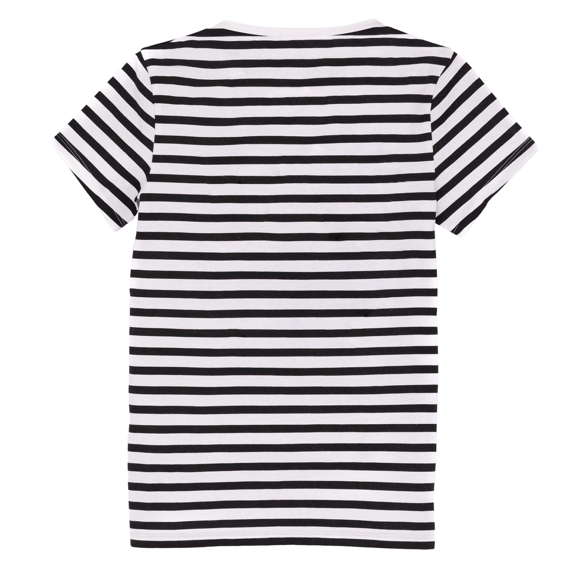 White-Black - Back - Pokemon Girls Striped T-Shirt