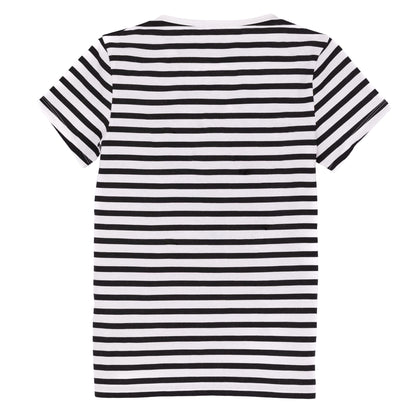 White-Black - Back - Pokemon Girls Striped T-Shirt