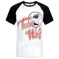 White-Black-Red - Front - Teen Wolf Mens Logo Raglan T-Shirt