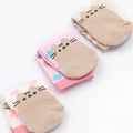 White-Pink-Brown - Side - Pusheen Girls Socks Set (Pack of 3)