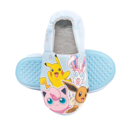 Pastel Blue-Yellow-Pink - Side - Pokemon Girls Slippers