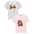 White-Pink - Front - Barbie Girls Kindness Stronger Together Unity And Love T-Shirt Set (Pack of 2)
