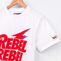 White-Red - Back - David Bowie Childrens-Kids Rebel Rebel Band T-Shirt