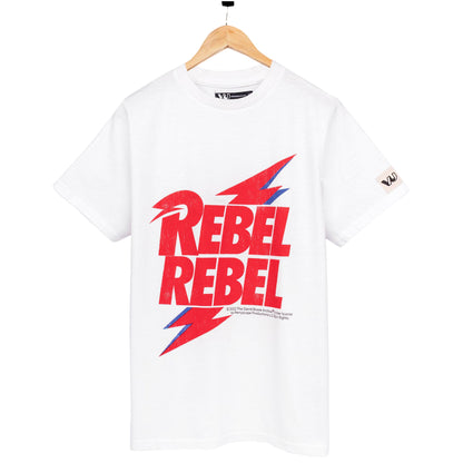 White-Red - Front - David Bowie Childrens-Kids Rebel Rebel Band T-Shirt