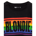 Black-Blue-Orange - Back - Blondie Womens-Ladies Rainbow Crop T-Shirt