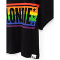 Black-Blue-Orange - Side - Blondie Womens-Ladies Rainbow Crop T-Shirt