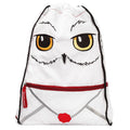 White-Black-Red - Front - Harry Potter Delivery Hedwig Plush Drawstring Bag
