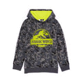 Grey-Yellow - Front - Jurassic World Childrens-Kids Hoodie