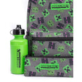 Grey-Green-Black - Back - Minecraft Lunch Bag And Backpack Set (Pack of 4)