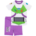 White-Green-Purple - Front - Buzz Lightyear Boys Space Suit Swim Set