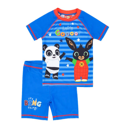 Blue-Red-Black - Front - Bing Bunny Boys Pando Contrast Swim Set