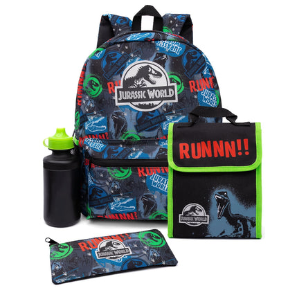 Multicoloured - Front - Jurassic World Runnn!! Backpack Set